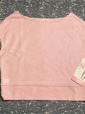 Light Pink Off-Shoulder Top workout sweater